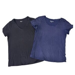 Quince V Neck T Shirt Black Crew Neck T Shirt Bundle Modal Cotton Women's Size S